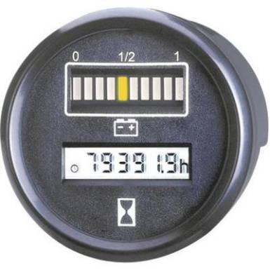 Beépíthető akkufeszültség és üzemóra számláló műszer 24V 0 - 99999.9 h Ø 52 mm Bauser 830.1 Beépíthető akkufeszültség és üzemóra számláló műszer 24V 0 - 99999.9 h Ø 52 mm Bauser 830.1