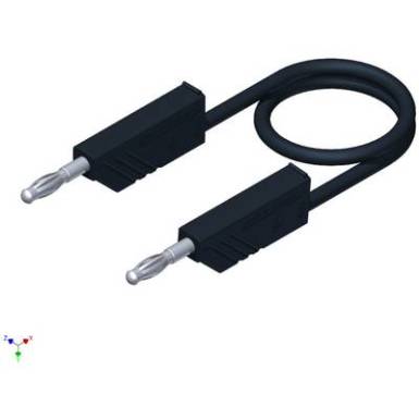 Mérőzsinór, mérővezeték 2db 4mm-es toldható banándugóval 1 mm² Szilikon, 2m fekete SKS Hirschmann CO MLN SIL 200/1 Mérőzsinór, mérővezeték 2db 4mm-es toldható banándugóval 1 mm² Szilikon, 2m fekete SKS Hirschmann CO MLN SIL 200/1