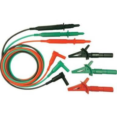 Multim&eacute;ter m&eacute;rők&aacute;bel, szigetelt m&eacute;rőzsin&oacute;r k&eacute;szlet, 4mm-es ban&aacute;ndug&oacute;val, 3db krokodilcsipesszel 1.5 m Cliff CIH29916