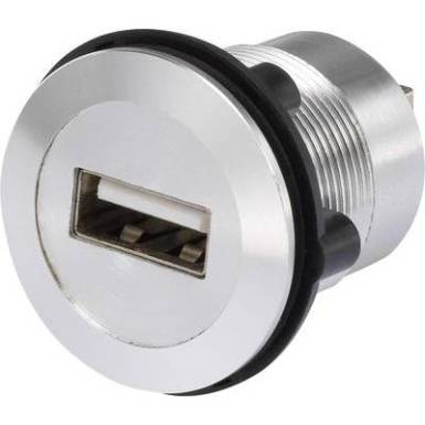 Beépíthető USB A - USB B 2.0 aljzat, ezüst Conrad USB-02 Beépíthető USB A - USB B 2.0 aljzat, ezüst Conrad USB-02