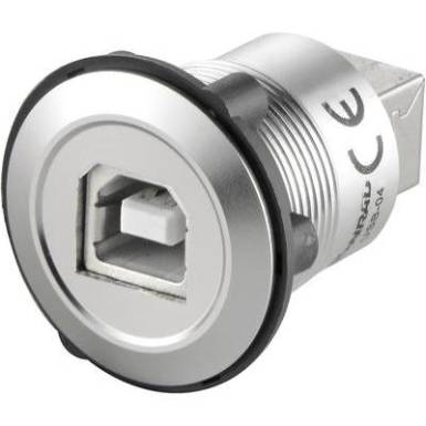 Beépíthető USB A - USB B 2.0 aljzat, alumínium Conrad USB-03 Beépíthető USB A - USB B 2.0 aljzat, alumínium Conrad USB-03