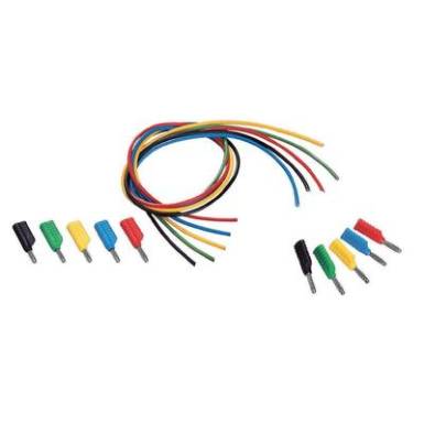 M&eacute;rőzsin&oacute;r, m&eacute;rővezet&eacute;k k&eacute;szlet 5db 1m-es m&eacute;rők&aacute;bel 10db 4mm-es toldhat&oacute; ban&aacute;ndug&oacute;val 1 mm&sup2; PVC Voltcraft MS-4041