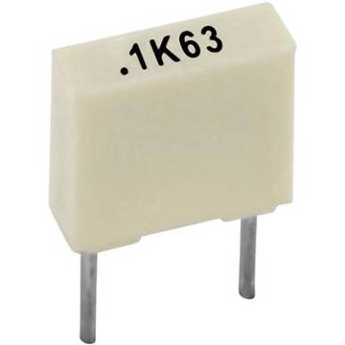 Poliészter kondenzátor, radiális 47 nF 100 V 10 % 5 mm, 7,2 x 2,5 x 6,5 Kemet R82EC2470AA60K Poliészter kondenzátor, radiális 47 nF 100 V 10 % 5 mm, 7,2 x 2,5 x 6,5 Kemet R82EC2470AA60K