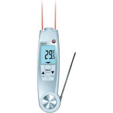 Infrahőm&eacute;rő &eacute;s besz&uacute;r&oacute; hőm&eacute;rő, HACCP &eacute;telhőm&eacute;rő 10:1 Optik&aacute;val Testo 104-IR