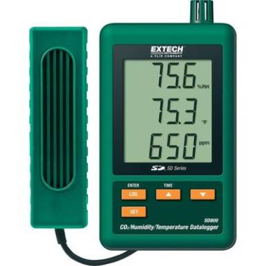 Levegő minőség mérés adatgyűjtő, hőmérséklet, páratartalom és szén-dioxid mérő műszer Extech SD 800 Levegő minőség mérés adatgyűjtő, hőmérséklet, páratartalom és szén-dioxid mérő műszer Extech SD 800