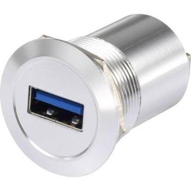 Beépíthető USB A - USB A 2.0 aljzat, alumínium Conrad USB-08 Beépíthető USB A - USB A 2.0 aljzat, alumínium Conrad USB-08