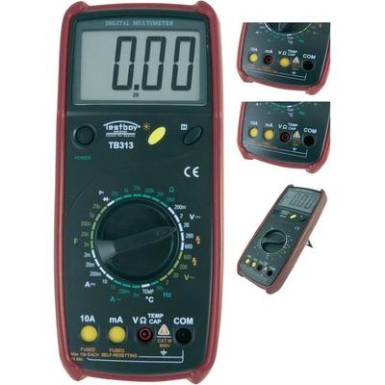 Digitális multiméter, mérőműszer, hőmérséklet méréssel 600V AC/DC 10A AC/DC Testboy TB 313 Digitális multiméter, mérőműszer, hőmérséklet méréssel 600V AC/DC 10A AC/DC Testboy TB 313
