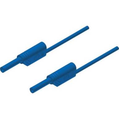 Mérőzsinór, szigetelt mérővezeték 2db 2mm-es toldható banándugóval 1 mm², 2m, kék SKS Hirschmann MVL S 200/1 Au Mérőzsinór, szigetelt mérővezeték 2db 2mm-es toldható banándugóval 1 mm², 2m, kék SKS Hirschmann MVL S 200/1 Au