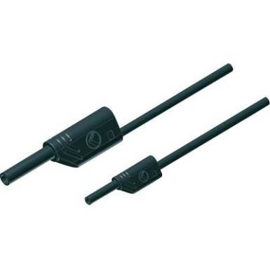 M&eacute;rőzsin&oacute;r, szigetelt m&eacute;rővezet&eacute;k 2/4mm-es toldhat&oacute; ban&aacute;ndug&oacute;val 1 mm&sup2;, 1m, fekete SKS Hirschmann MAL S WS 2-4 100/1