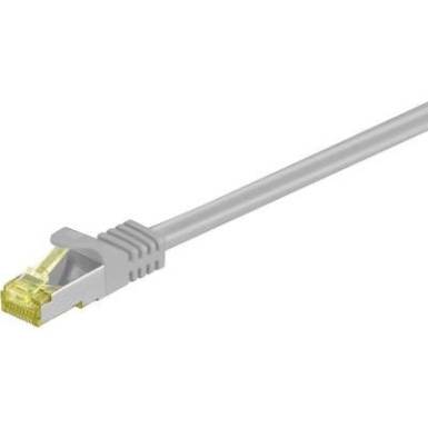 RJ45 Patch k&aacute;bel, h&aacute;l&oacute;zati LAN k&aacute;bel CAT 7 S/FTP [1x RJ45 dug&oacute; - 1x RJ45 dug&oacute;] aranyozott 2 m Sz&uuml;rke Goobay 91603