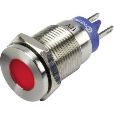 LED-es jelzőlámpa, Piros 12 V GQ16F-D/J/R/12V/N LED-es jelzőlámpa, Piros 12 V GQ16F-D/J/R/12V/N
