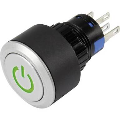 Nyomógomb 250 V/AC 3 A 1 x KI/(BE) Conrad LAS1-AWY-11T/G/12V/P IP65 Nyomógomb 250 V/AC 3 A 1 x KI/(BE) Conrad LAS1-AWY-11T/G/12V/P IP65