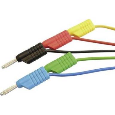 Mérőzsinór, szigetelt mérővezeték készlet, 4mm-es banándugóval 1 mm² PVC, 1 m Voltcraft MS 4100S Mérőzsinór, szigetelt mérővezeték készlet, 4mm-es banándugóval 1 mm² PVC, 1 m Voltcraft MS 4100S