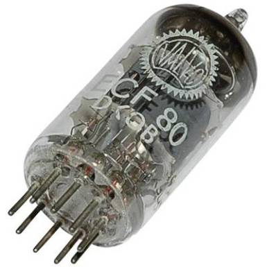 Elektroncső ECF 80 = 6 BL 8, p&oacute;lussz&aacute;m 9, nov&aacute;l foglalat, Tri&oacute;da - pent&oacute;da