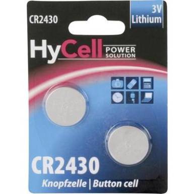 CR 2430 Lithium gomb akkumulátor 2db-os szett 300mAh 3V HyCell 5020172 CR 2430 Lithium gomb akkumulátor 2db-os szett 300mAh 3V HyCell 5020172