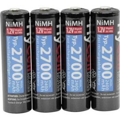 Ceruza akkumulátor, HR06 mignon (AA) NiMH 4db-os akku készlet 2700 mAh 1.2 V HyCell 5030682 Ceruza akkumulátor, HR06 mignon (AA) NiMH 4db-os akku készlet 2700 mAh 1.2 V HyCell 5030682
