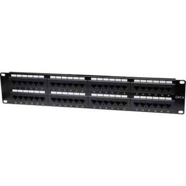 Rack szekr&eacute;nybe &eacute;p&iacute;thető 48 portos RJ45 eloszt&oacute;, CAT 3, 4, 5, 5e, 6 UTP patch panel, Intellinet 2 HE 560283