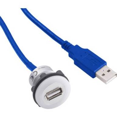 Beépíthető USB aljzat, USB A alj - USB A dugó, 60 cm kábel, Conrad USB-12 Beépíthető USB aljzat, USB A alj - USB A dugó, 60 cm kábel, Conrad USB-12