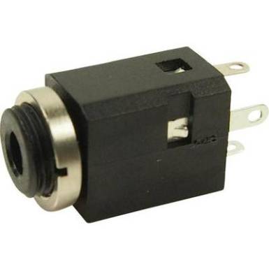 Jack csatlakozó, 3,5 mm alj, beépíthető, függőleges, pólusszám: 4, sztereo, fekete, Cliff FC681374V Jack csatlakozó, 3,5 mm alj, beépíthető, függőleges, pólusszám: 4, sztereo, fekete, Cliff FC681374V