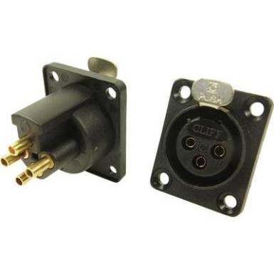 XLR csatlakozó, peremes hüvely, egyenes érintkezők, pólusszám: 3 fekete, Cliff CP30080 XLR csatlakozó, peremes hüvely, egyenes érintkezők, pólusszám: 3 fekete, Cliff CP30080
