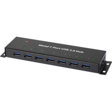 USB 3.0 hub, fém, hálózati adapterrel, 7 portos, Renkforce USB 3.0 hub, fém, hálózati adapterrel, 7 portos, Renkforce