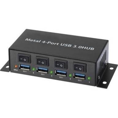 USB 3.0 hub, fém, kapcsolható, 4 portos, Renkforce USB 3.0 hub, fém, kapcsolható, 4 portos, Renkforce
