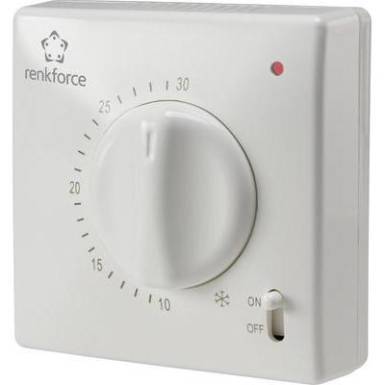 Helyiség termosztát, falra szerelhető, napi programmal, 5...30 °C, Renkforce TR-93 Helyiség termosztát, falra szerelhető, napi programmal, 5...30 °C, Renkforce TR-93