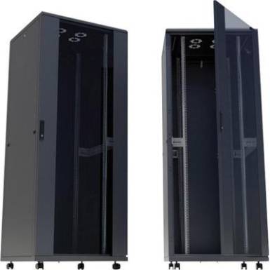 19"-os rackszekrény, hálózati szerverszekrény görgőkkel, ajtóval 600 x 1653 x 600 mm, fekete 32 HE Intellnet 713115 19"-os rackszekrény, hálózati szerverszekrény görgőkkel, ajtóval 600 x 1653 x 600 mm, fekete 32 HE Intellnet 713115