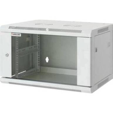 19"-os fali rackszekrény, hálózati szerverszekrény, zárható ajtóval 570 x 370 x 450 mm, szürke 6 HE Intellnet 711722 19"-os fali rackszekrény, hálózati szerverszekrény, zárható ajtóval 570 x 370 x 450 mm, szürke 6 HE Intellnet 711722