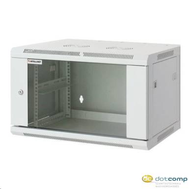 19"-os fali rackszekrény, hálózati szerverszekrény, zárható ajtóval 570 x 500 x 450 mm, szürke 9 HE Intellnet 711784 19"-os fali rackszekrény, hálózati szerverszekrény, zárható ajtóval 570 x 500 x 450 mm, szürke 9 HE Intellnet 711784