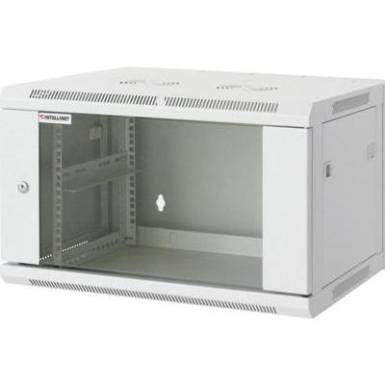 19"-os fali rackszekrény, hálózati szerverszekrény, zárható ajtóval 600 x 770 x 450 mm, szürke 15 HE Intellnet 712002 19"-os fali rackszekrény, hálózati szerverszekrény, zárható ajtóval 600 x 770 x 450 mm, szürke 15 HE Intellnet 712002