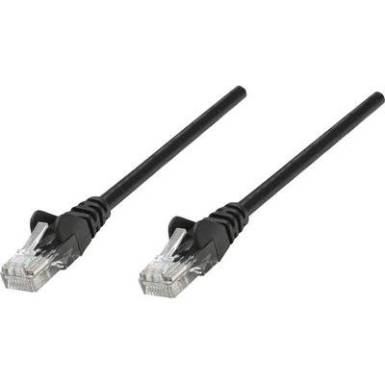 RJ45-&ouml;s patch k&aacute;bel, h&aacute;l&oacute;zati LAN k&aacute;bel CAT 5e U/UTP [1x RJ45 dug&oacute; - 1x RJ45 dug&oacute;] 10 m Fekete Intellinet