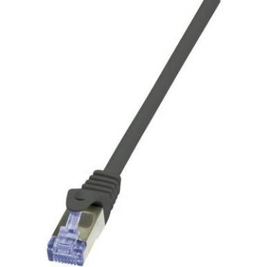 RJ45-&ouml;s patch k&aacute;bel, h&aacute;l&oacute;zati LAN k&aacute;bel CAT 7 S/FTP  [1x RJ45 dug&oacute; - 1x RJ45 dug&oacute;] fekete 7,50m CQ4083S