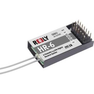 6 csatornás vevő 2.4 GHz, JR dugasz, Reely 6 csatornás vevő 2.4 GHz, JR dugasz, Reely