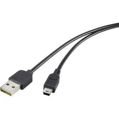USB 2.0 A/Mini-B csatlakozókábel 1,8 m, megfordítható dugóval USB 2.0 A/Mini-B csatlakozókábel 1,8 m, megfordítható dugóval