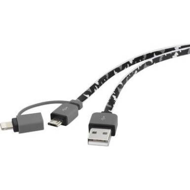 Apple Lightning - Micro USB, USB átalakító töltőkábel, adatkábel iPhone iPad iPod 0.2m Renkforce 1381788 Apple Lightning - Micro USB, USB átalakító töltőkábel, adatkábel iPhone iPad iPod 0.2m Renkforce 1381788
