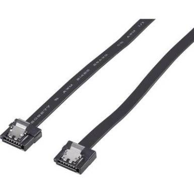SATA merevlemez csatlakoz&oacute;k&aacute;bel [1x SATA alj, 7 p&oacute;lus - 1x SATA alj, 7 p&oacute;lus] 0,5 m, fekete, renkforce