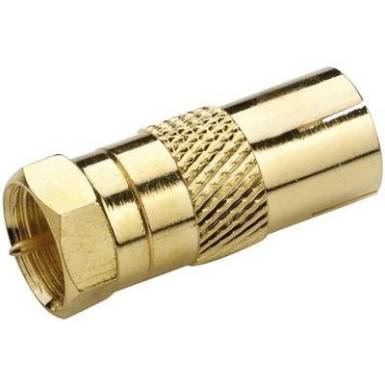 SAT/Antenna adapter, aranyozott, F dug&oacute; &ndash; koax alj, renkforce 403382