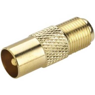 SAT/Antenna adapter, aranyozott, F alj – koax dugó, renkforce 403404 SAT/Antenna adapter, aranyozott, F alj – koax dugó, renkforce 403404