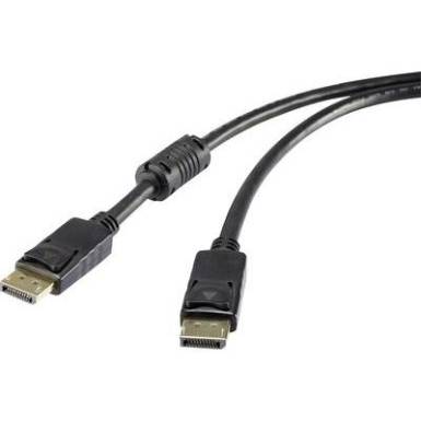 DisplayPort k&aacute;bel [1x DisplayPort dug&oacute; - 1x DisplayPort dug&oacute;] 1,8 m fekete 3840 x 2160 pixel renkforce