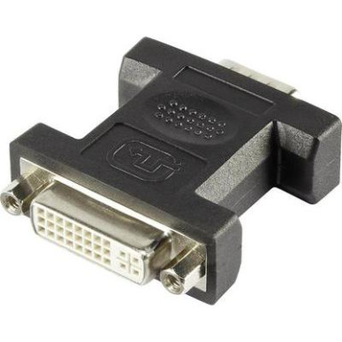 Átalakító DVI-ról VGA-ra, [1x DVI alj, 24+5 pólus - 1x VGA dugó] fehér, csavarozható, renkforce