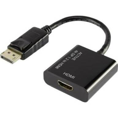 DisplayPort/HDMI adapter [1x DisplayPort dug&oacute; - 1x HDMI alj] fekete, aranyozott, renkforce