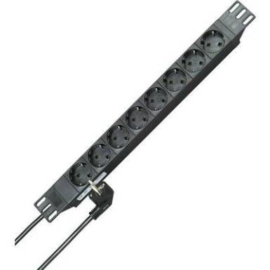 Hálózati elosztó 19 colos rack szekrénybe, 8 részes, fekete, Kopp 930805014 Hálózati elosztó 19 colos rack szekrénybe, 8 részes, fekete, Kopp 930805014