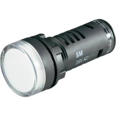 LED-es jelzőlámpa 22mm fehér 230V/AC LED-es jelzőlámpa 22mm fehér 230V/AC