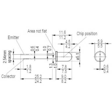Fototranzisztor 5mm Osram Components SFH 300 FA-3/4