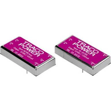 DC/DC átalakító, TEL-15, 15 Watt, bemenet: 18 - 36 V/DC, kimenet: ±12 V/DC ±625 mA 15 W, TracoPower TEL 15-2422 DC/DC átalakító, TEL-15, 15 Watt, bemenet: 18 - 36 V/DC, kimenet: ±12 V/DC ±625 mA 15 W, TracoPower TEL 15-2422