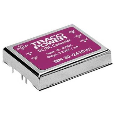 DC/DC átalakító, TEN 30 sorozat, bemenet: 18 - 75 V/DC, kimenet: ±15 V/DC max. ±1 A 30 W, TracoPower TEN 30-4823WI DC/DC átalakító, TEN 30 sorozat, bemenet: 18 - 75 V/DC, kimenet: ±15 V/DC max. ±1 A 30 W, TracoPower TEN 30-4823WI