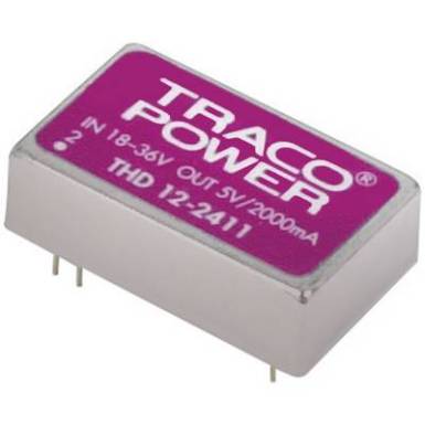 DC/DC átalakító, bemenet:18 - 36 V/DC , kimenet: ±12 V/DC max, ±500 mA 12 W, TracoPower THD 12-2422 DC/DC átalakító, bemenet:18 - 36 V/DC , kimenet: ±12 V/DC max, ±500 mA 12 W, TracoPower THD 12-2422