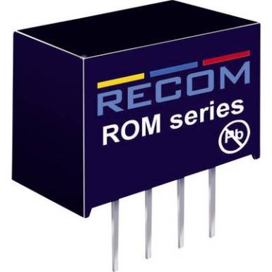 1 W-os DC/DC &aacute;talak&iacute;t&oacute;, ROM sorozat, bemenet: 12 V/DC, kimenet: 12 V/DC 83 mA 1 W, Recom International ROM-1212S