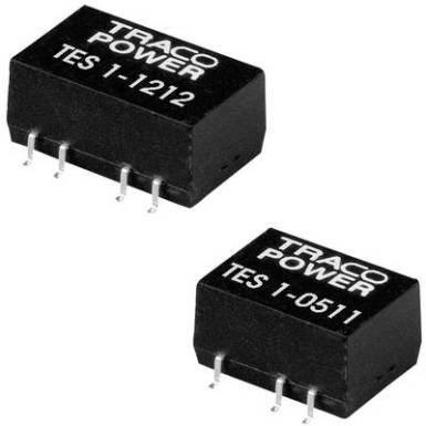 DC/DC &aacute;talak&iacute;t&oacute;, TES 1 sorozat, bemenet:  5 V/DC, kimenet: 5 V/DC 200 mA 1 W, TracoPower TES 1-0511